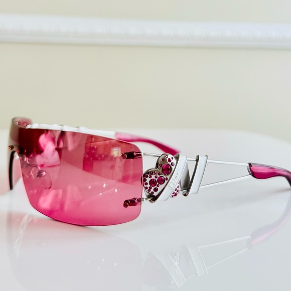 LIKE NEW 🍒 DIOR RARE HEART CORE RIMLESS CRYSTAL PINK SUNGLASSES - Picture 1 of 12